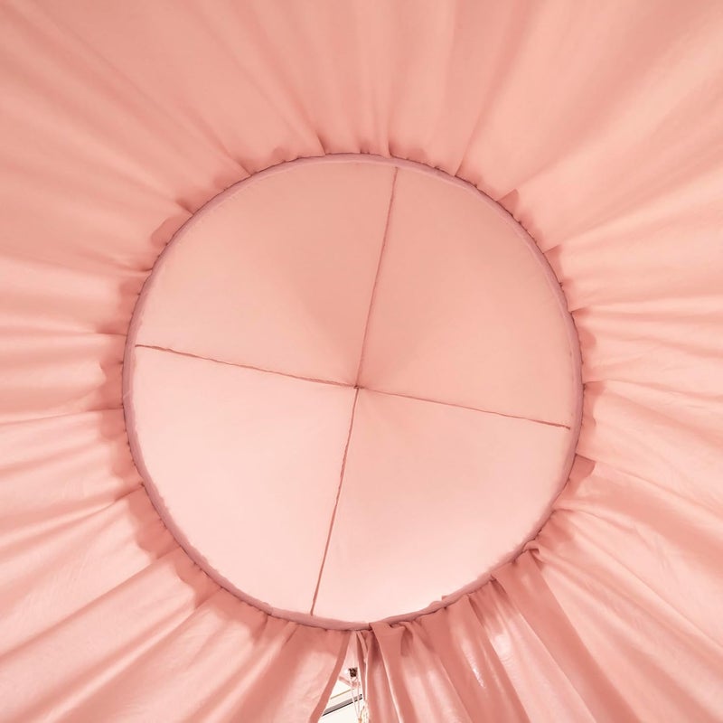Akiky Kids Bed Canopy for Crib & Twin Size with Ruffles Dreamcatcher, Princess Girls Nursery Room Decor Toddler Baby Dome Round Hanging Tent Curtains Skirt Over Bed Reading Nook Play Tents Pink - Image 5